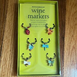 Boston Warehouse Colorful Wine Markers Set